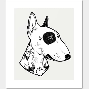 Dog Tattooed Bull Terrier Posters and Art